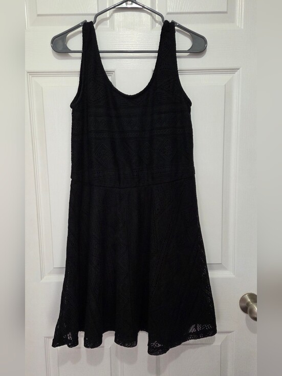 Cotton On Dresses & Skirts - Cotton On Black Crochet Lace Sleeveless Fit-and-Flare Mini Dress Size Medium